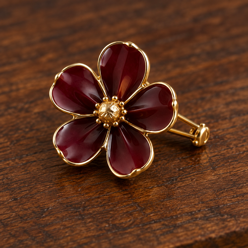 Cinder Flower Brooch detail