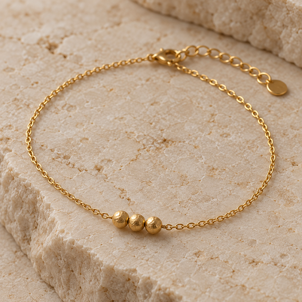 Oxbow Bead Anklet detail