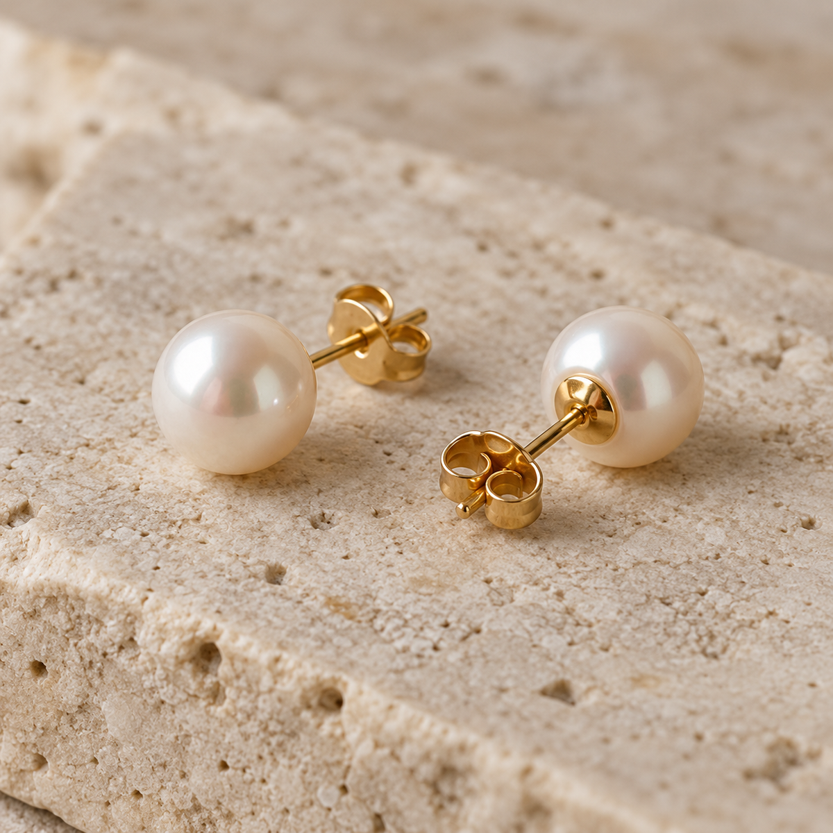 Riverstone Pearl Studs detail