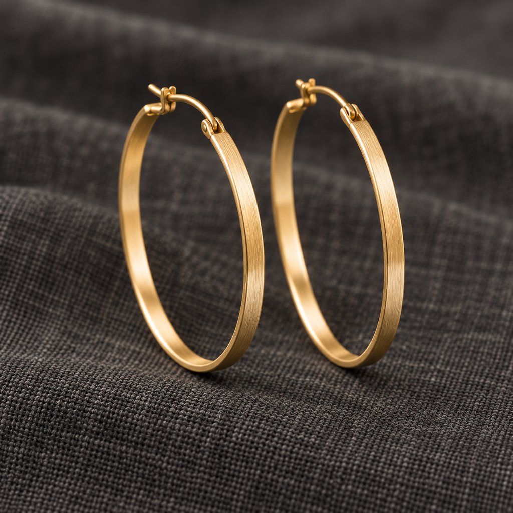 Willow Arc Gold Hoops detail